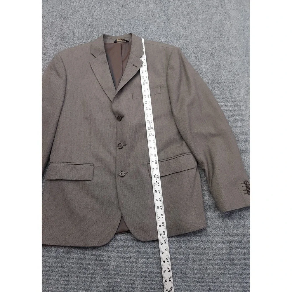 Banana Republic Blazer Jacket 40 Short Brown Herringbone 3 Button Notch